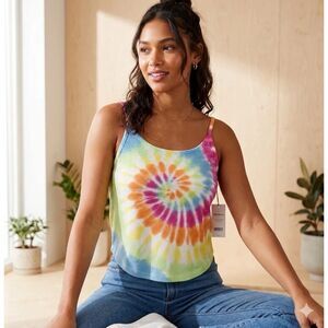 Juicy Couture Top Womens Plus 2X Tie-Dye Sleeveless Ribbed Stretch Tank New